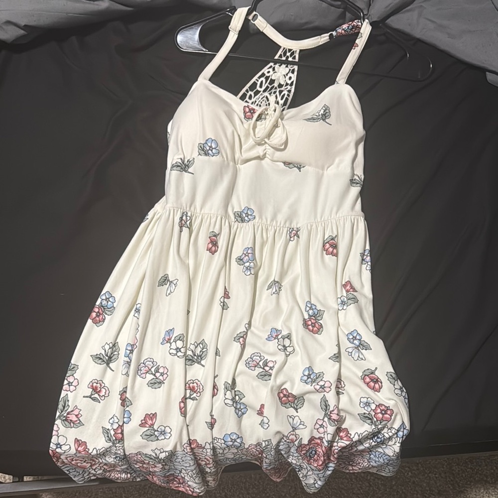 No Boundaries Cream Lace Halter Dress
